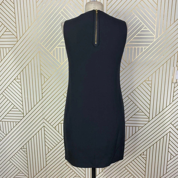 VINCE 100% Silk Sleeveless Shift Dress in Black LBD Exposed‎ Zip Back Size US 2 - Picture 6 of 12